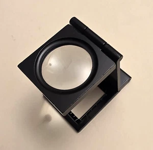 Loupe pliable, compte-fil en métal anodisé noir - Picture 1 of 2