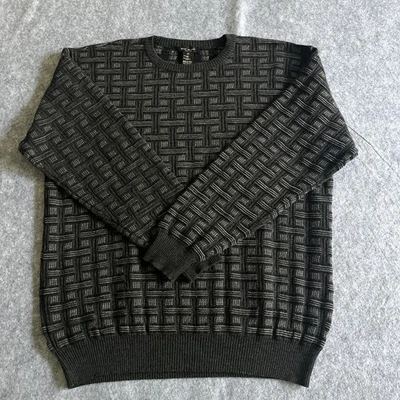 Suéter para hombre Mino Milano tejido lana acrílico patrón italiano negro XL Foto 1 de 4