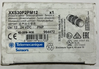 Telemecanique XXS30P2PM12 Ultrasonic Sensor M30 PNP 2m Range 12–24VDC New In Box - Image 1 of 4