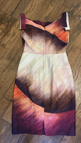 VETEMENTS ABITO TUBINO NERO HALO viola arancione cappuccio lunghezza ginocchio TAGLIA 4 taglio #6035