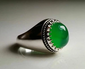 Anillo yemení Aqeeq para hombre, anillo de ágata natural de plata de ley 925, anillo chiíta - Imagen 1 de 2