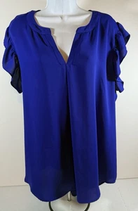 Zenana Women's Plus Size Woven Airflow Ruffled Sleeve High-Low Top 3X - Picture 1 of 11