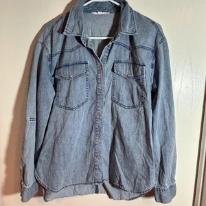 Camicia denim Jane + Delancey donna M lavaggio chiaro stile western - Foto 1 di 4