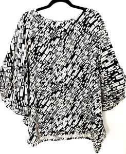 Bryn Walker 100% Leinen Top Damen Oversize Small schwarz weiß (fällt groß aus) - Bild 1 von 9
