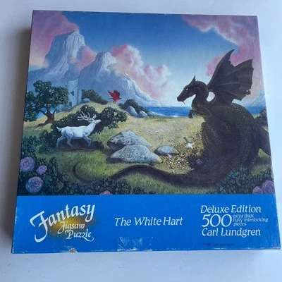 Rompecabezas completo de fantasía Carl Lundgren vintage - EL DRAGÓN HART blanco Foto 1 de 4