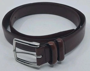 Cinturón de cuero italiano marrón Polo Ralph Lauren talla 36 herrajes de latón - Imagen 1 de 13
