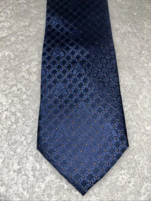 Gravata masculina UTA azul/laranja detalhes usada excelente estado - Imagem 1 de 4