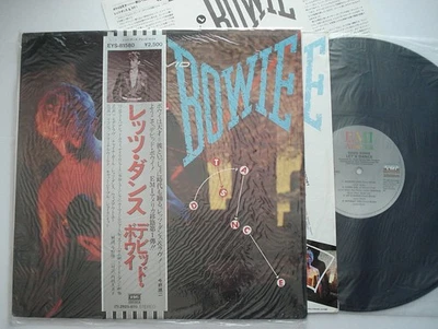 DAVID BOWIE Let's Dance VG++ EMI A&M original vinyl LP Japan OBI insert shrink - Image 1 of 4
