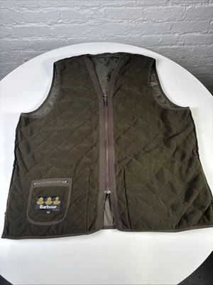 Barbour Vest Mens 2XL Olive Polarquilt Zip-In Liner Quilted Fleece Reversible - Image 1 of 4