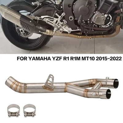 Exhaust Mid Link Pipe System For Yamaha YZF R1 R1M 2015-2024 MT-10 2015-2021 Foto 1 de 4