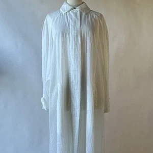 Vintage 80s WilliWear Willi Smith Sheer Nylon Taffeta Balmacaan Trench Coat - Picture 1 of 11