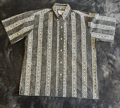 Vintage Reyn Spooner Shirt Mens M Hawaiian Striped All Over Print - Image 1 of 4