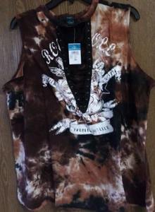 Rue+ Damen braun Batik T-Shirt Größe 2X - Bild 1 von 3