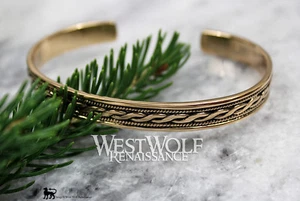 Celtic Twist Design Bracelet - Bronze --- Viking/Norse/Medieval/Gold/Bangle/Torc - Picture 1 of 3