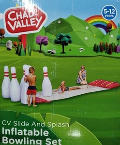 Chad Valley Slide and Splash Inflatable Bowling Slide Set - 138cm x 549cm - Picture 1 of 1