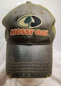 Vintage Mossy Oak Waxed Leather Camo Hat - Picture 1 of 9