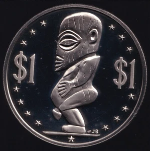 Cook Islands 1975 One Dollar $1 (Polynesian God of Creation) - Proof - Picture 1 of 3