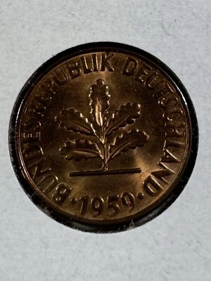 1959-G Germany 2 Pfennig Bronze Coin - Image 1 of 4