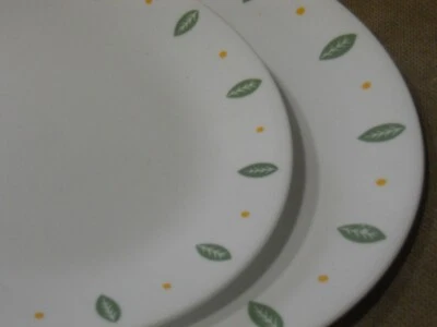 ❤️ NUEVO 1 PLATO DE CENA CORELLE CITY GARDEN 10,25" Hoja Verde Lunares Amarillos Foto 1 de 3