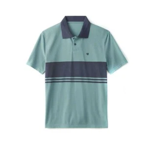 Brixton Shield Stripe Crossover Knit Polo - Ocean/Washed navy - Picture 1 of 5