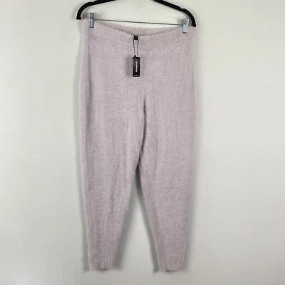 Express Furry Fuzzy Skinny Pull On Legging Pants Size M Purple Ankle Soft - Image 1 of 4