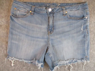 Pantalones Cortos de Fin de Semana Seven7 Mujer 16 Azul Denim Tiro Alto Medio Lavado Retro 36x5 Foto 1 de 4