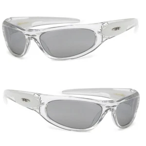 Nuevas gafas de sol deportivas XLoop para hombre y mujer UV400 marco blanco transparente lentes espejo - Imagen 1 de 2