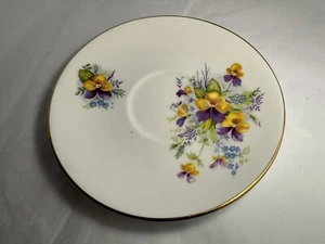 Vintage Royal Grafton Bone China Saucer Floral Pattern. Saucer Only. Gold Border - Picture 1 of 4