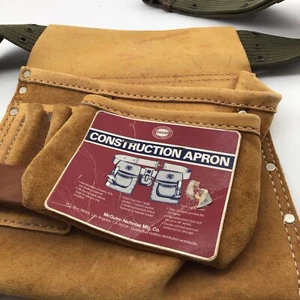 McGuire-Nicholas Construction Apron Carpenter Leather ONLY ONE SIDE New W/ Belt - Picture 1 of 13