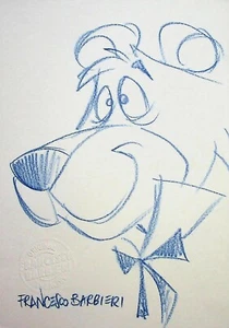 Arte de convención dibujado a mano firmado por Snagglepuss FRANCESCO BARBIERI 8,5" X 6" - Imagen 1 de 3