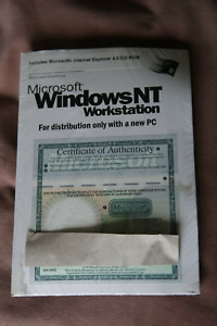 Microsoft Windows NT WORKSTATION - PC Operating System With Manual & COA 1997