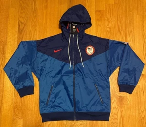 NEW NIKE TEAM USA SPORTSWEAR WINDRUNNER JACKET BLUE CK5813-455 MEN SIZE LARGE - Picture 1 of 8