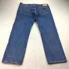 Levis 505 Jeans Mens 42x30 Blue Denim Regular Fit Straight Leg Dark Wash Red Tab