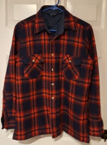 VTG Arrow Sportswear Wool Shacket Insulated Flannel Red Plaid Men Size M - Picture 1 of 10