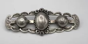 Vintage Fred Harvey Ära unmarkiert Sterlingsilber handgestempelt Kuppel Pin/Brosche - Bild 1 von 5