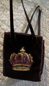 Borsa in velluto corona viola - Foto 1 di 7