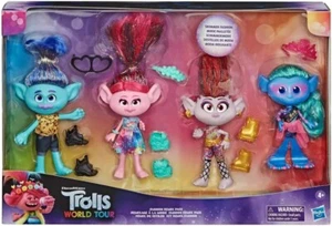 DreamWorks Trolls World Tour Brillante Moda Remix Pack Multipaquete 4 Muñecas - Imagen 1 de 1