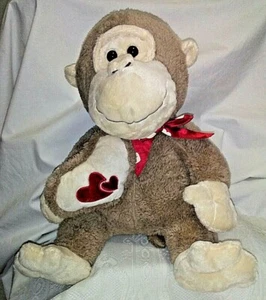 Dan Dee 14 Zoll Valentine hellbrauner Affe Affe Gorilla Plüsch/Tier Herz Schleife  - Bild 1 von 10