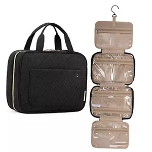 Toiletry Bag Travel Bag with Hanging Hook, Water-resistant Makeup Large Black - Picture 1 of 8