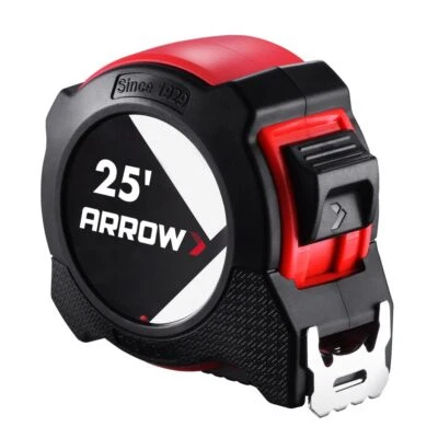 Arrow 25FT Tape Measure w/1.25″ Blade Dual Locking Double Sided Measurement Tape - Image 1 of 4