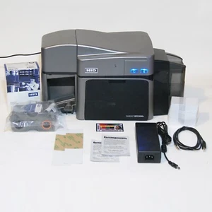 Fargo DTC1250e Duplex ID Card Printer with Ribbon Adapter & Supplies Bundle PL - Picture 1 of 8