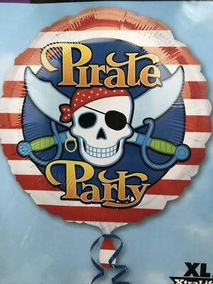 PIRATE PARTY 18” ROUND FOIL BALLOON - NEW IN PACK - Image 1 of 3