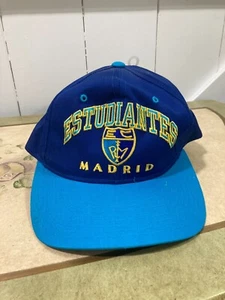 ESTUDIANTES MADRID EC RM DARK BLUE / AQUA RIM ONE SIZE ADJ HAT/BASEBALL CAP - Picture 1 of 2