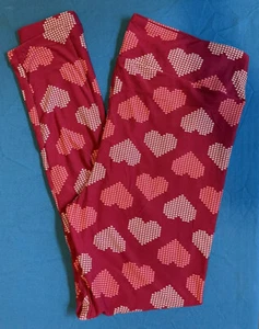 NWOT Lularoe Leggings Size TC Tall & Curvy Fits 12-18 Size Gorgeous! Hearts - Picture 1 of 3