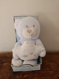 NEW BRUNO THE BEAR Ollie & Paige Star Blue White Silver 6" Sitting Stuffed Toy - Picture 1 of 5
