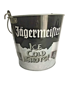 Jagermeirter Ice Cold Shots 5 Qt Galvanized Metal Ice B/W Bucket Handle 8.5"T - Picture 1 of 7