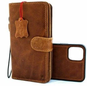 Echtes voll gegerbtes Leder Case für Apple iPhone 11 weiche handgefertigte abnehmbare ID - Bild 1 von 8