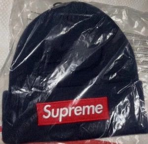 Supreme Box Logo New Era Beanie Navy Fw24 IN HAND - Bild 1 von 2