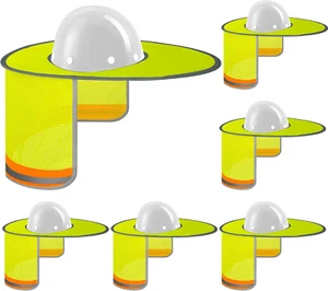 6 Pack Hard Hat Sun Shield Neck Protection High Visibility Sun Visor with Reflec - Picture 1 of 12