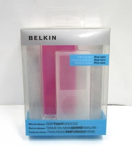 BELKIN  2-Pack Silicone Sleeves For Apple iPod Nano 4G Pink & Translucent White - Picture 1 of 7